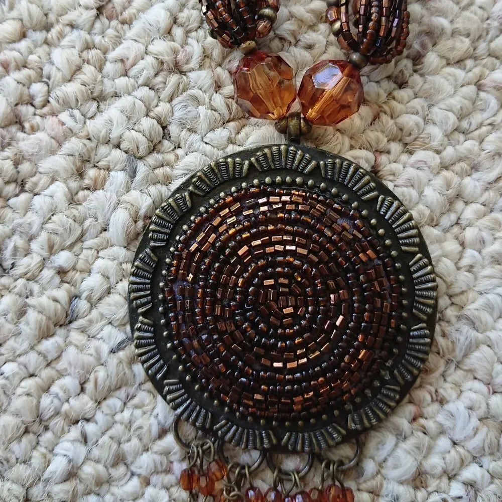 Boho Decorative brown necklace